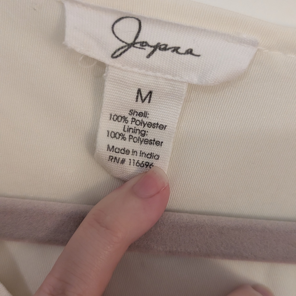 Japna Cream Pleated V-Neck Blouse - Picture 5 of 7